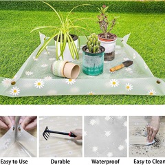 Cross-border transparent print garden mat indoor plant soil changing mat anti-dirty anti-contaminant tray plant mat waterproof plant