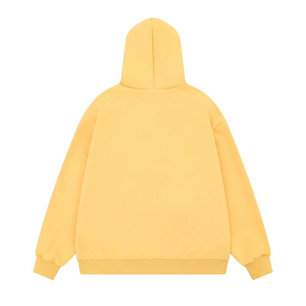 Plüschpuppen-Anhänger, dekorative Kapuzenjacke, trendiger amerikanischer Stil, lockerer, lässiger Cardigan mit Reißverschluss für Herren_voghion.com