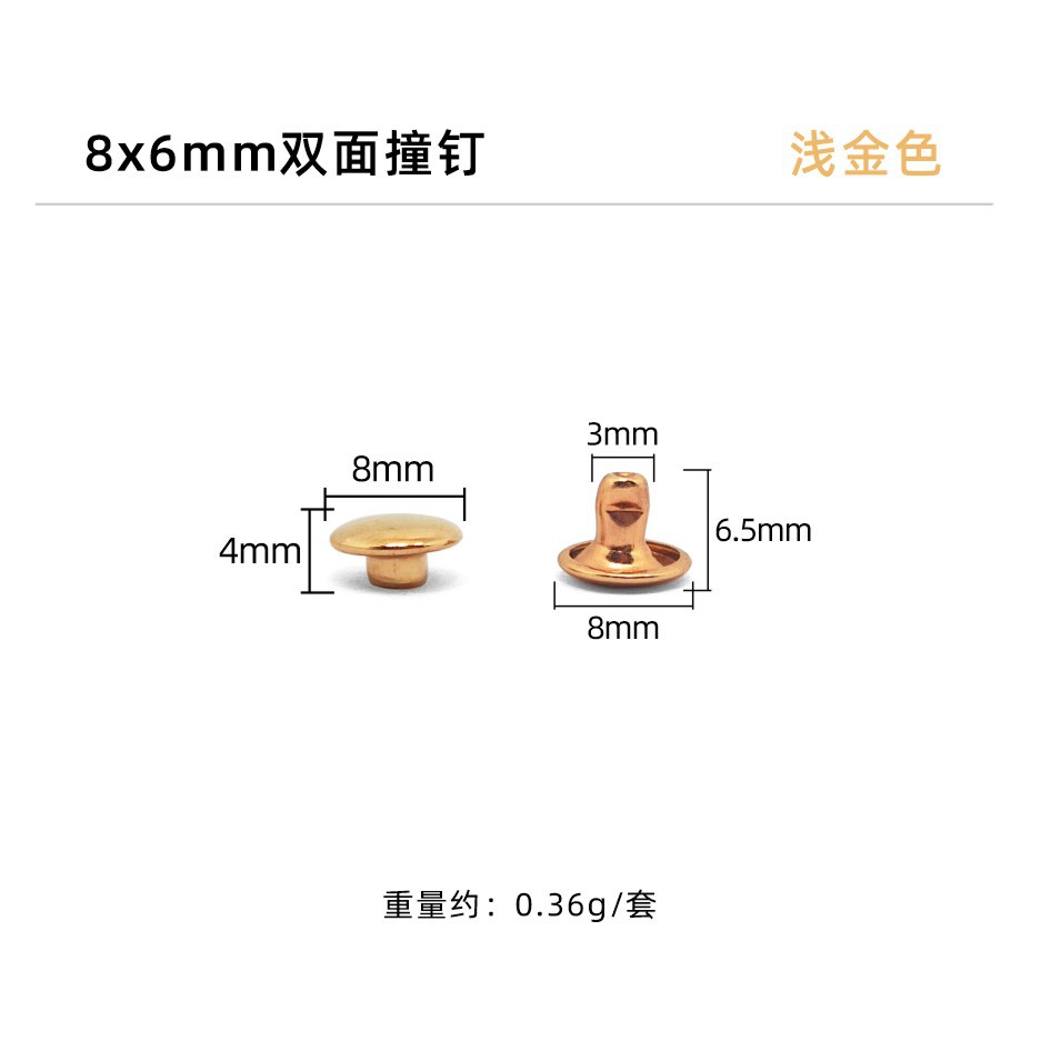Oro claro * clavo de impacto de doble cara 8*6mm