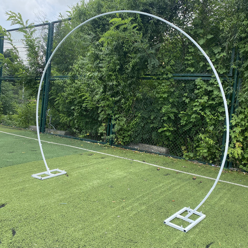 婚慶圓形拱門背景架裝飾花拱門半圓婚禮布置道具氣球拱門鐵藝架子