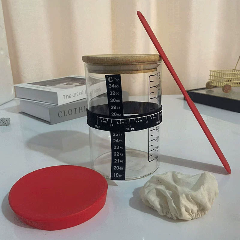 Преобразователь боросиликатный 32oz кислый хлеб прозрачная чашка Петри для дрожжей cross-border ферментированный тесто хлеб набор для выпечки герметичная банка