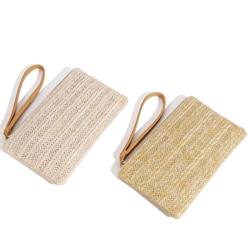 Bolsa de ombro em rattan trançado com acabamento em couro_voghion.com