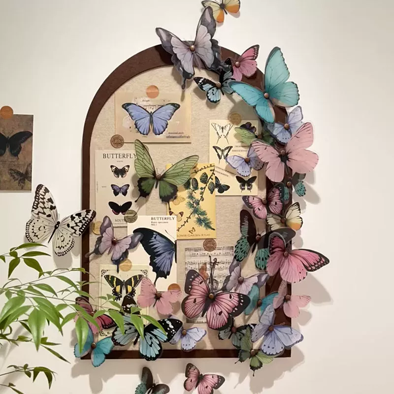 Полный набор настенных фетровых досок с бабочками, фото-стена, самоклеящаяся, без дырокола, ручная работа, сделай сам, фон для дисплея, настенная наклейка, украшение