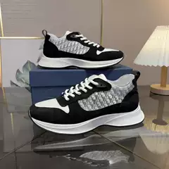 Men's New Trendy Letter Patchwork Breathable Low-Top Lace-Up Round-Toe Casual Sneakers