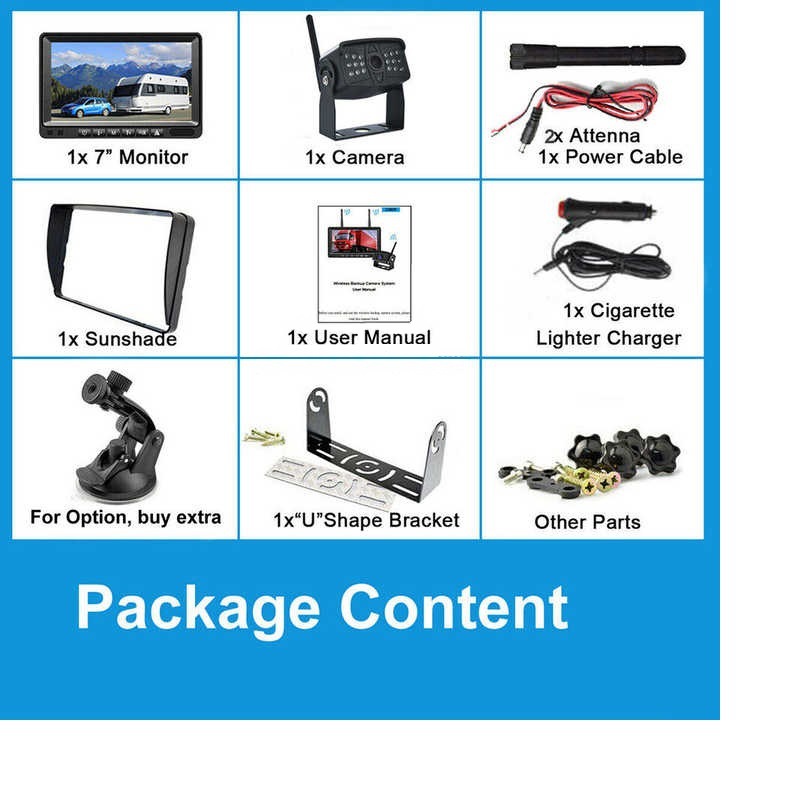 12-24V Wide Voltage 2.4g Digital Wireless Image High-Definition Ahd1080P Monitoring Truck Driving Recorder