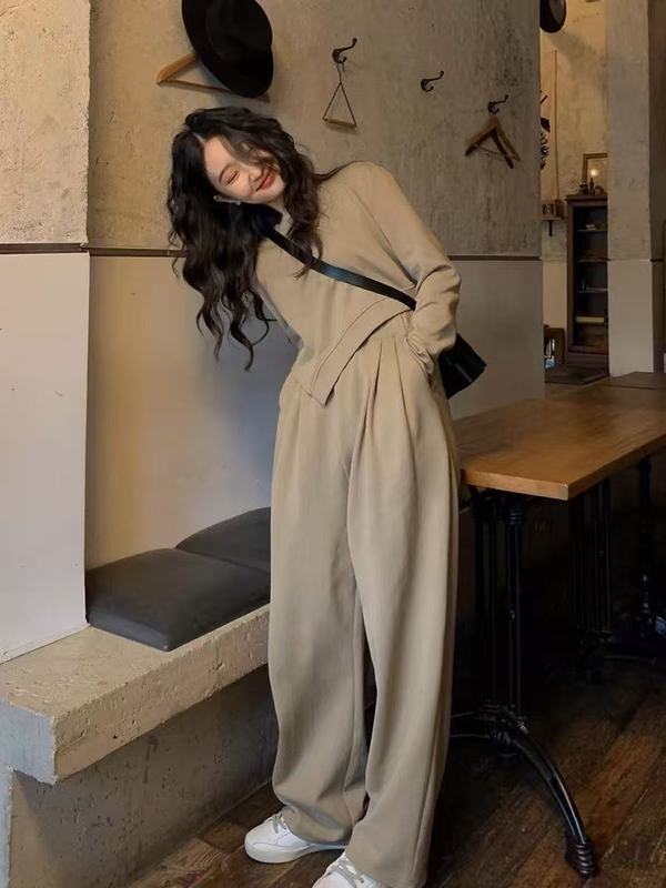 秋季卫衣运动套装女宽松休闲时尚炸街美式学生减龄两件套洋气薄款|undefined
