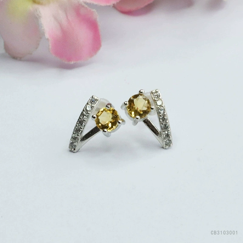 眷钰 Organic crystal earings, earrings, silver needle, accessory, silver 925 sample, wholesale
