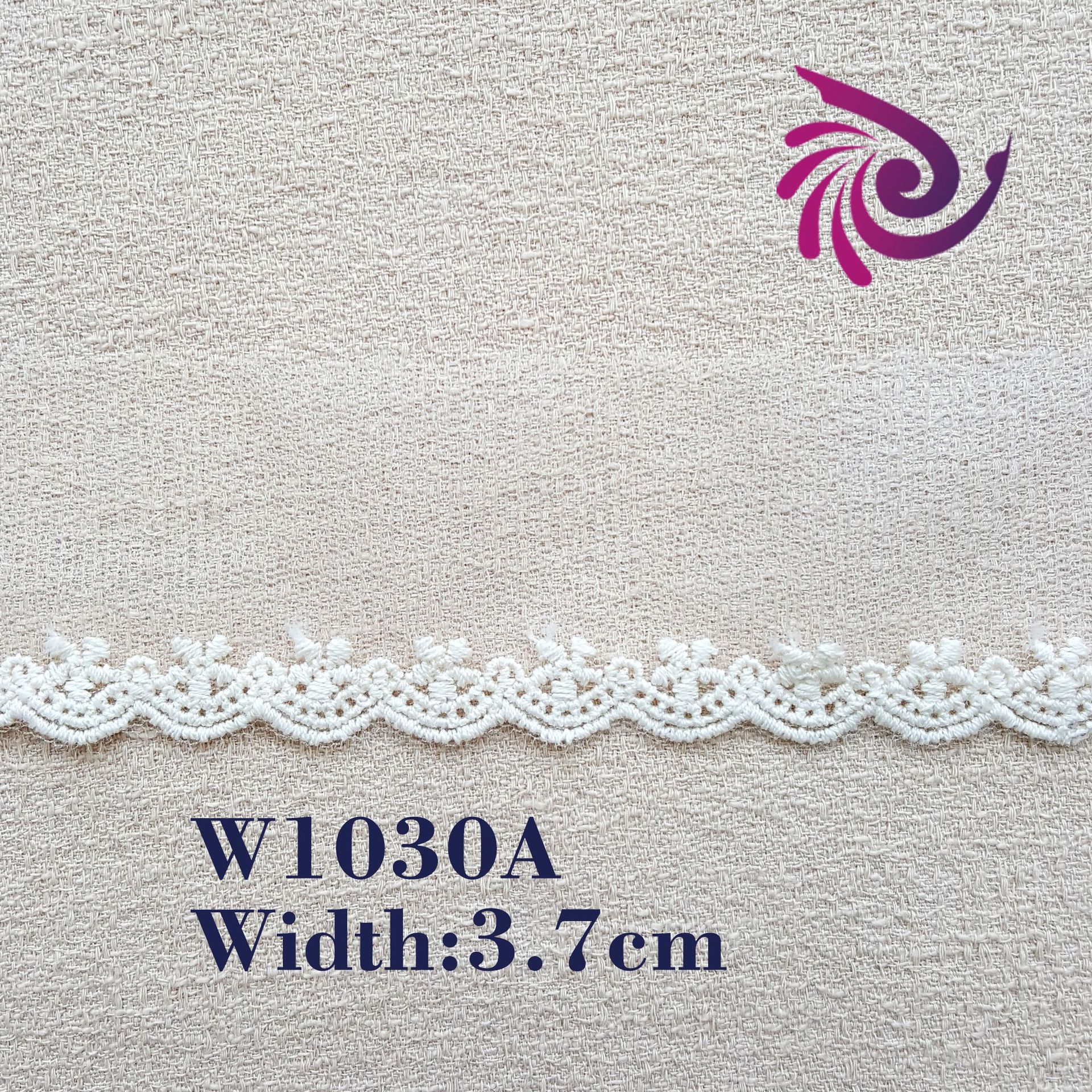 3,7cm单边小条码网纱花边童装棉线锦网刺绣辅料 DIY手工服装配饰