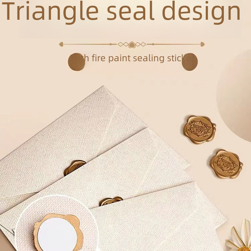 Linen texture letter paper set, retro love letter, Chinese style cowhide special paper invitation, postcard, sealing wax envelope