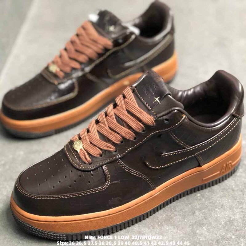 Putian Shoes Air Force One Casual Shoes Af1 Collaboration Suede Skate Shoes Old Money Style Embossed Brown and Black Sneakers Putian Shoes Air Force One Casual Shoes Af1 Collaboration Suede Skate Shoes Old Money Style Embossed Brown and Black Sneakers