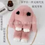 单肩斜挎毛绒獭兔毛兔子包