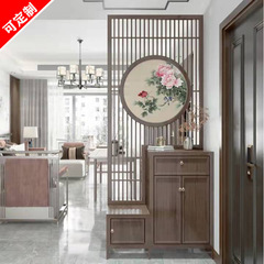 新中国式の実木の入戸屏風はリビングルームの家庭用収納棚の花格を遮断して玄関棚の下駄箱を遮ります。
