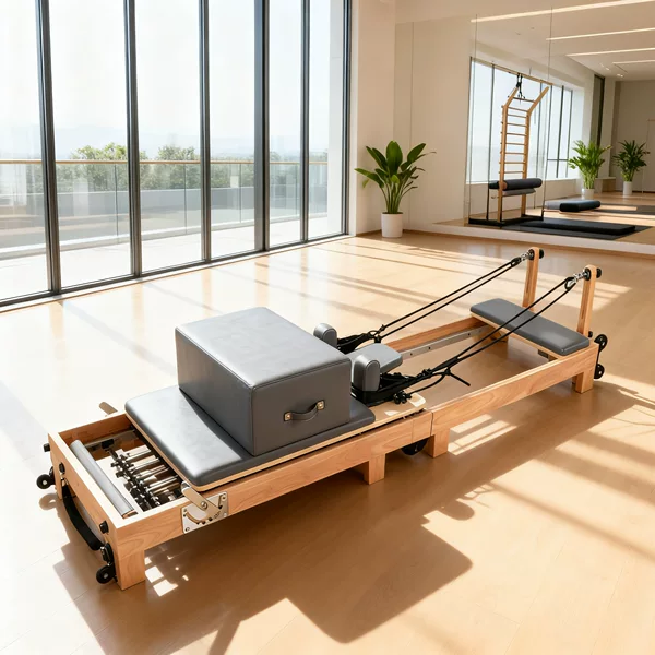 Oak Wood Foldable Pilates Core Bed Yoga Studio Gym Commercial Large Equipment for Professional Stretching
