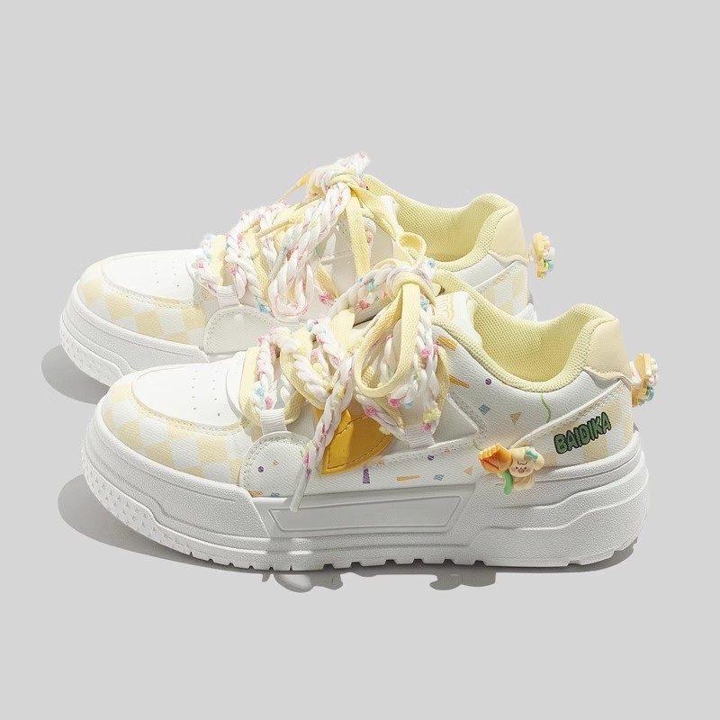 Original Thick-Soled White Shoes for Women 2025 Summer New Popular Versatile Sports Shoes for Students Breathable Casual Sneakers