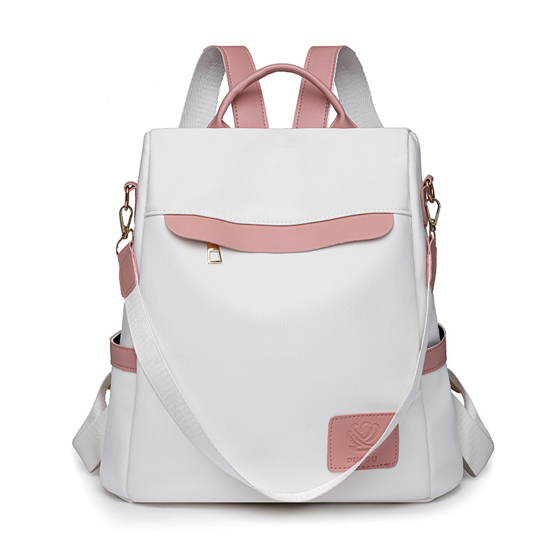 2023 nueva versión coreana de la mochila antirrobo de nailon para mujer, moda, color de contraste, mochila de viaje al aire libre, moda