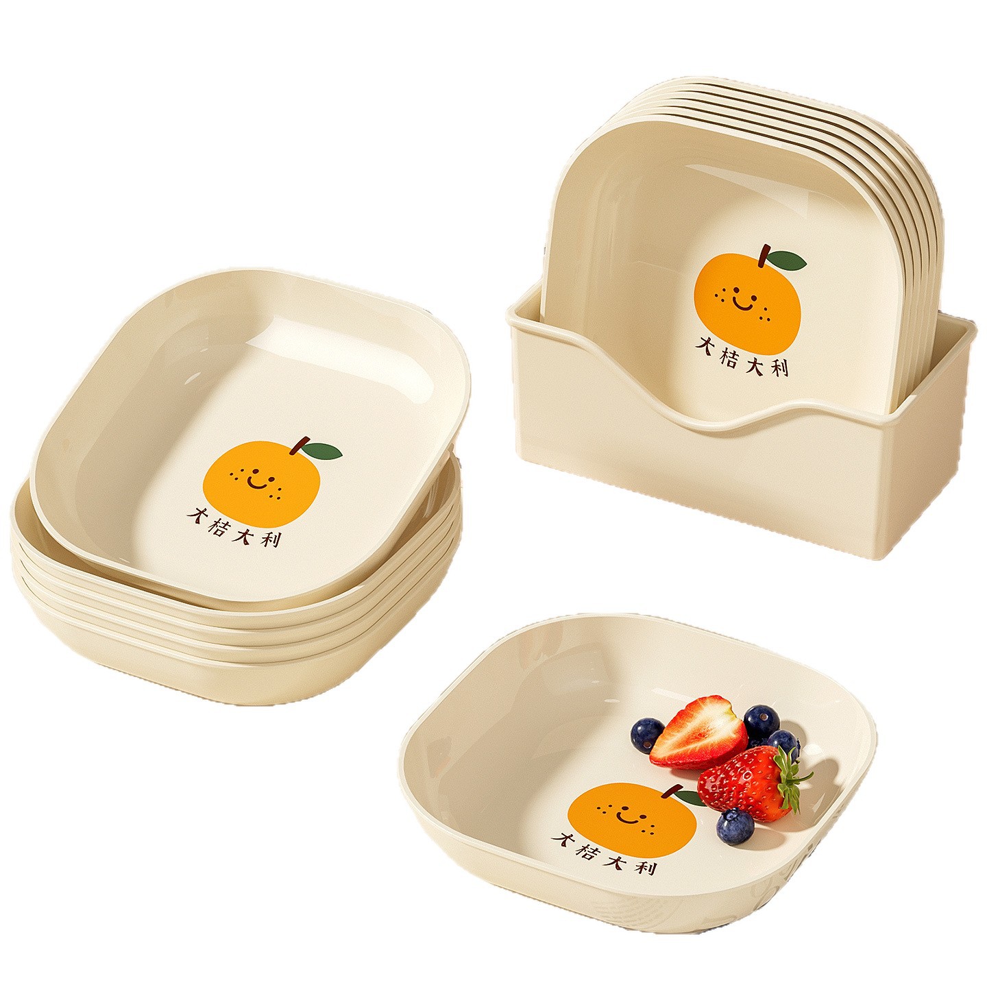 Selección estricta de plato de bocadillos exquisitos plato de hueso doméstico de lujo ligero plato de fruta sala de estar plato de fruta seca plato de plástico de alto valor