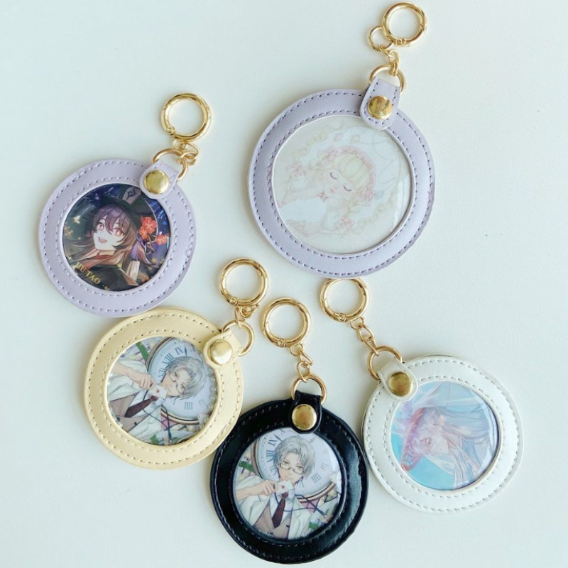 Japanese Cute Za Ba Ji Millet Emblem Bag Hanging PU Round 58mm Small Pain Bag 75mm Badge Storage Bag