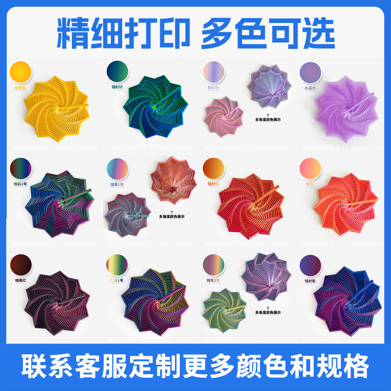 跨境热销减压3D打印感官烦躁之星六边形带手柄解压多边形玩具批发|undefined