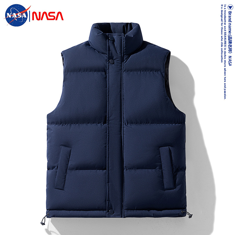 NASA color sólido más chaleco de algodón de terciopelo hombre ropa de chaleco casual primavera otoño invierno chaleco sin mangas chaqueta de hombro chaqueta