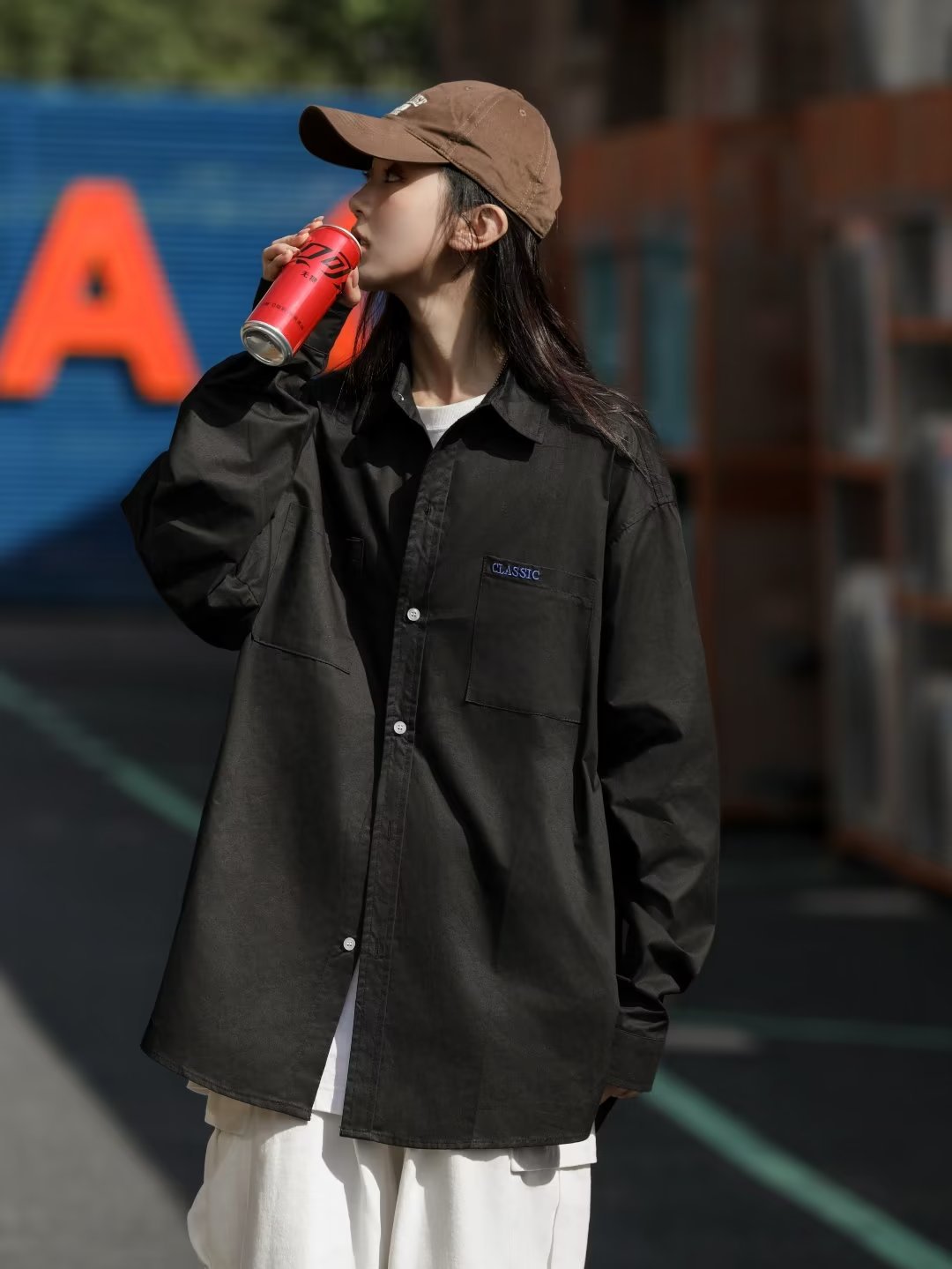 2024衬衫女春秋款设计感小众ins宽松长袖上衣休闲美式衬衣外套潮-阿里巴巴