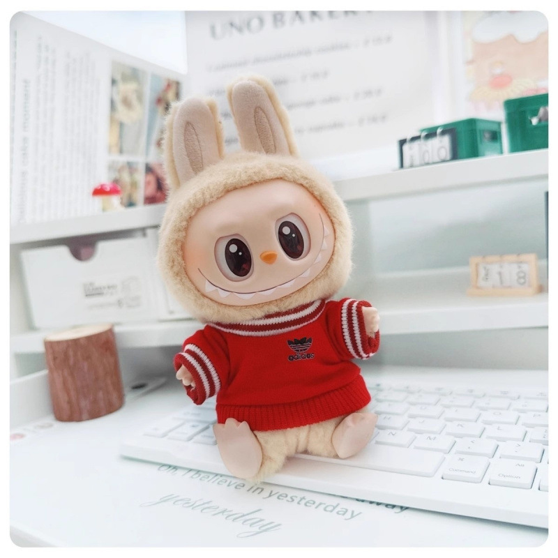 labubu ベビー服 Labubu 第一世代第二世代第三世代 10 センチメートル綿人形黒と白グレートレンディなスウェットシャツパーカーパンツ|undefined