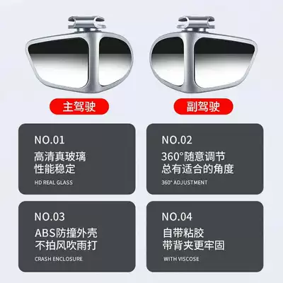 Large field of view rear view auxiliary mirror for Front and Rear Wheels