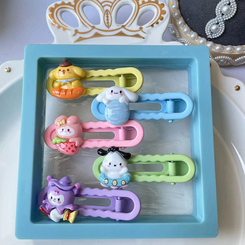 New cartoon invisible metal hair clip set for children, frizzy hair clips candy U-shaped clips, hair-friendly, girl bangs clips