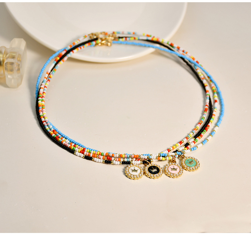 Pastoral Crown Glass Artificial Pearls Pendant Necklace