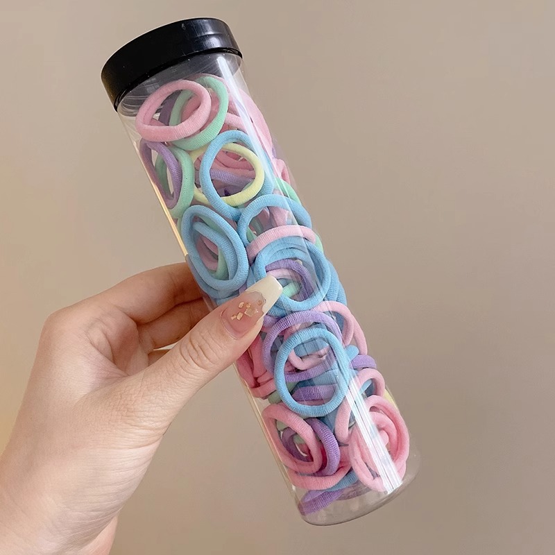 Anillo de cabello para niños de alta elasticidad no lesiones cabello de cabello de niña trenzada banda de goma para el cabello atado cubierta de cuero duradera