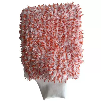 Car cleaning tools Plush Car Wash Gloves Microfiber - red-and-white