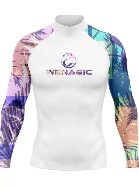 2025 Men's New Surfing Suit Long-Sleeved Swimsuit Professional Quick-Drying Sunscreen Jellyfish Suit Hot Spring Split Lycra Conservative