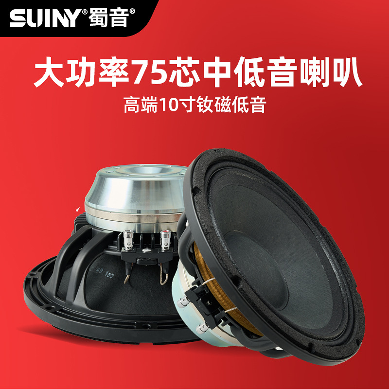 SUINY/Shuyin Cuerno de woofer medio de 10 pulgadas, matriz de línea, neodimio, potencia magnética, woofer de carrera larga, woofer de frecuencia completa