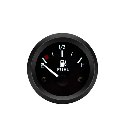 12v Universal car instrument oil level gauge 52mm black circle green shell car modification instrument oil gauge (automobile instrument)