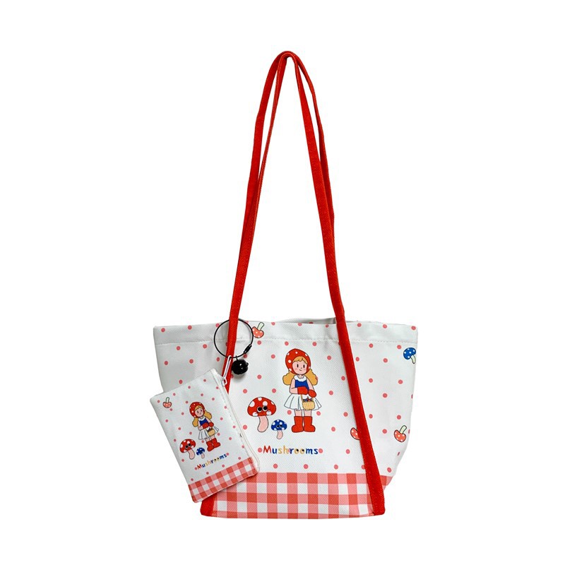 Bolsa de lona de dibujos animados japoneses 2025 nuevo bolso de gran capacidad para estudiantes de escuela primaria bolso de hombro para hombres y mujeres