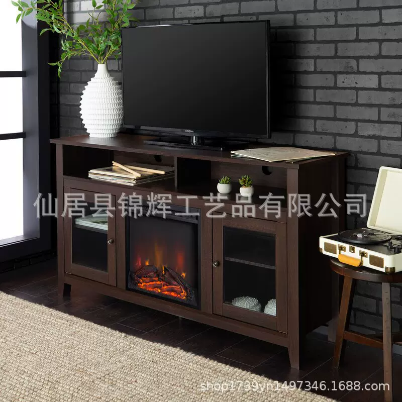 厂家定制家用复古电视柜电壁炉嵌入式火焰装饰取暖客厅壁炉柜