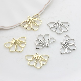 Korean Style Simple Alloy Flower Shape Hollow Pendant Accessories diy Handmade Jewelry Earrings Accessories Material