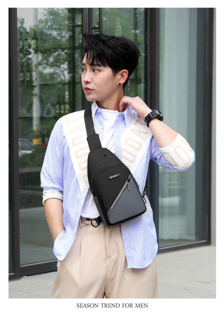 Men's Business Solid Color Nylon Waist Bags display picture 3