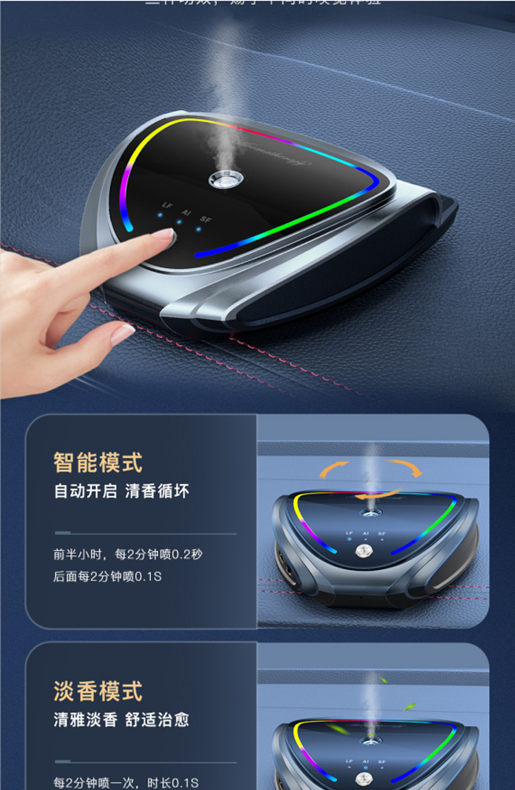 Car Aromatherapy Women's Smart Solar Charging Hidden Parking Number Plate Music Light Ornament Gift Customization