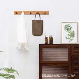 木质日系门后挂衣帽包包挂钩墙壁免打孔衣帽架玄关钥匙挂钩收纳架
