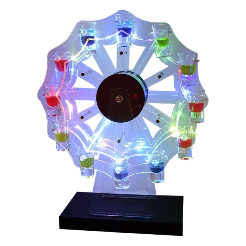 Ferris Wheel Cup Holder LED luminoso recargable Bullet portavasos de cóctel de 12 hoyos Hot Wheel Ferris Wheel portavasos