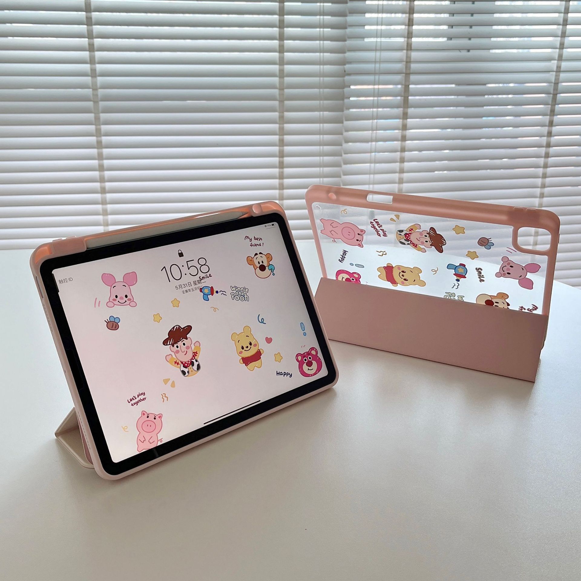 Suitable for iPad Air4/5 Apple tablet protective cover iPad Air1/2 acrylic-Pooh Bear Sticker