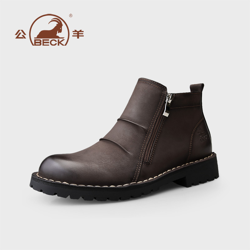 Gorilla Men's Martin Boots 2026 New Autumn Style Genuine Leather British Style Shoes Men's High-End High-Top Work Shoes