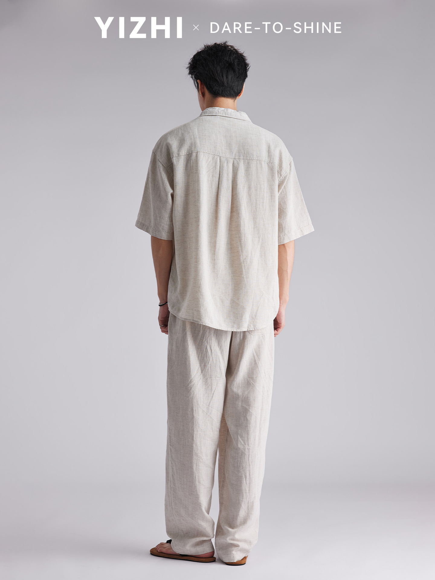 Bộ sơ mi linen tay ngắn nam phong cách lịch lãm, thoáng mát — Xanh navy