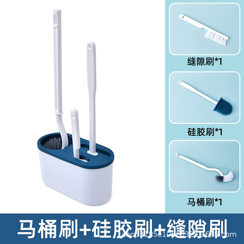 cepillo de inodoro doméstico sin ángulo muerto lavable inodoro 3 - en - 1 cepillo de inodoro colgado en la pared limpio inodoro mango largo