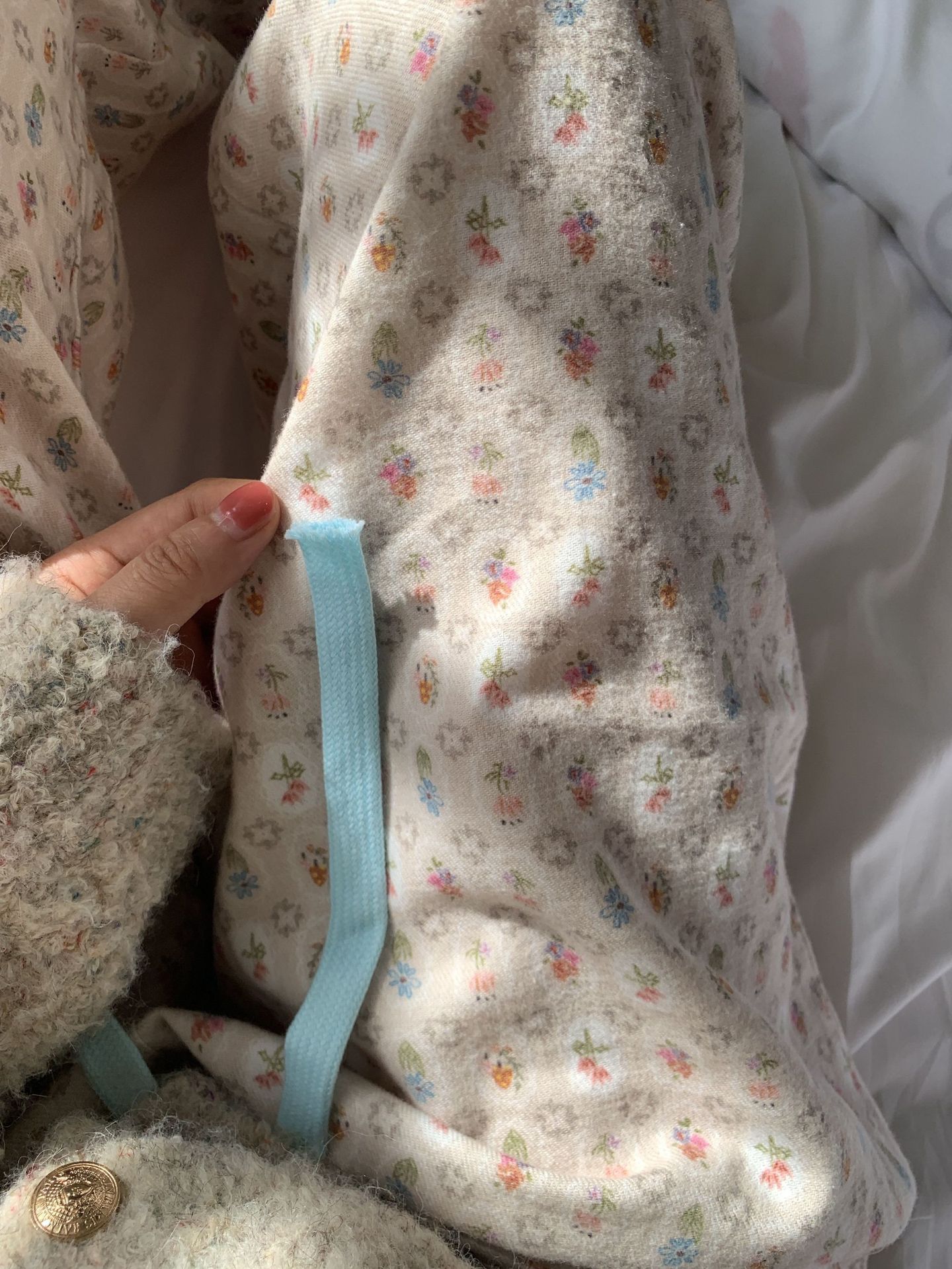 Pijamas sueltos de cereza de manzana de algodón cepillado, pantalones lindos para el hogar