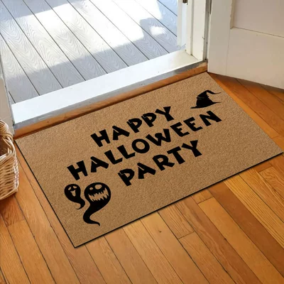 doormat, easy-to-clean entryway mat, Avtomobil döşəmə paspasları - imitation-coconut-fiber-uv-print-halloween-party-4060cmimitation-coconut-fiber-rubber-base