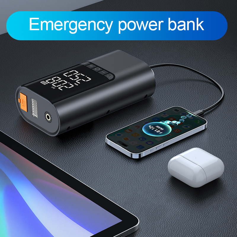 Buwei buwei wireless charging digital display car air pump dual-screen digital display all-in-one machine with charging treasure function
