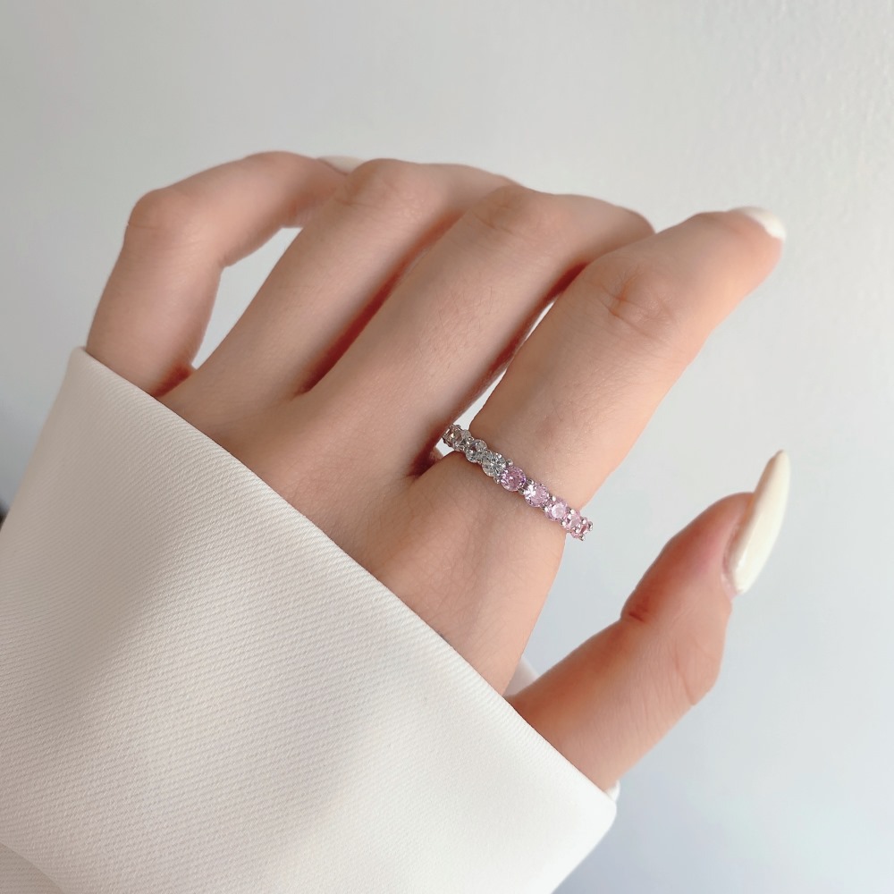 S sterling for kvinner med en følelse av nisjedesign, lett luksus, direktesending av sølvring med 5A zirkon og full diamant_voghion.com