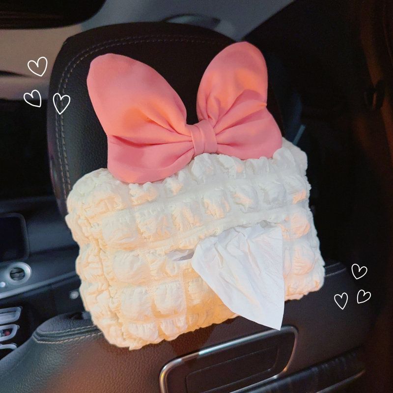 Car Tissue Box, Car Tissue Holder, Armrest Box, Sun Visor, Seat Hanging Type, Cute, Simple, High-End Feel, Paper Bag for Women
