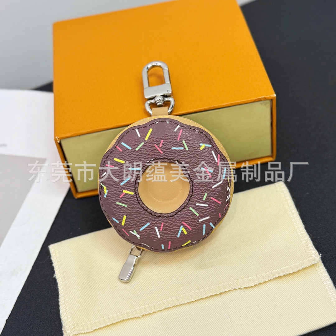 Colgante Monedero en Forma de Dona de Cuero PU Decorativo para Bolsa y Coche